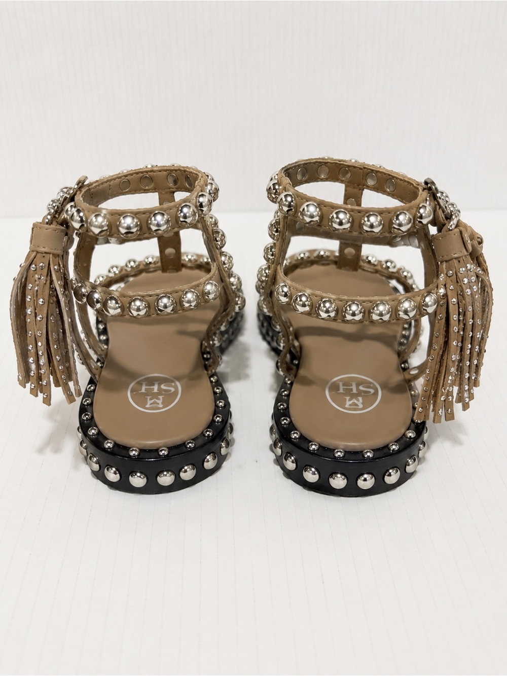 ASH Women's Power Studded Sandals Leather Brown Gladiator Caged 39 - Picture 2 of 7